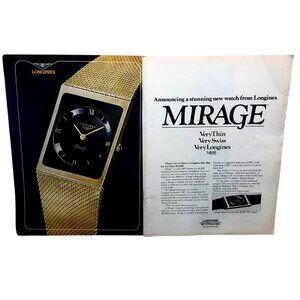 1981 Longines Mirage Watch Vintage Print Ad – Retro Swiss Quartz Gold Timepiece